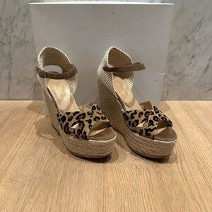 Ettore Masotti Leopard Print Wedge Sandals